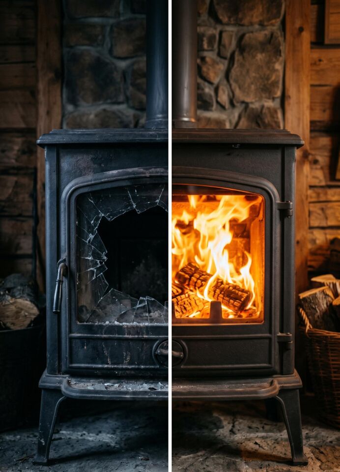 22 x 50 Yüksek Isıya Dayanıklı Bronz Şömine/Soba/Kuzine Camı