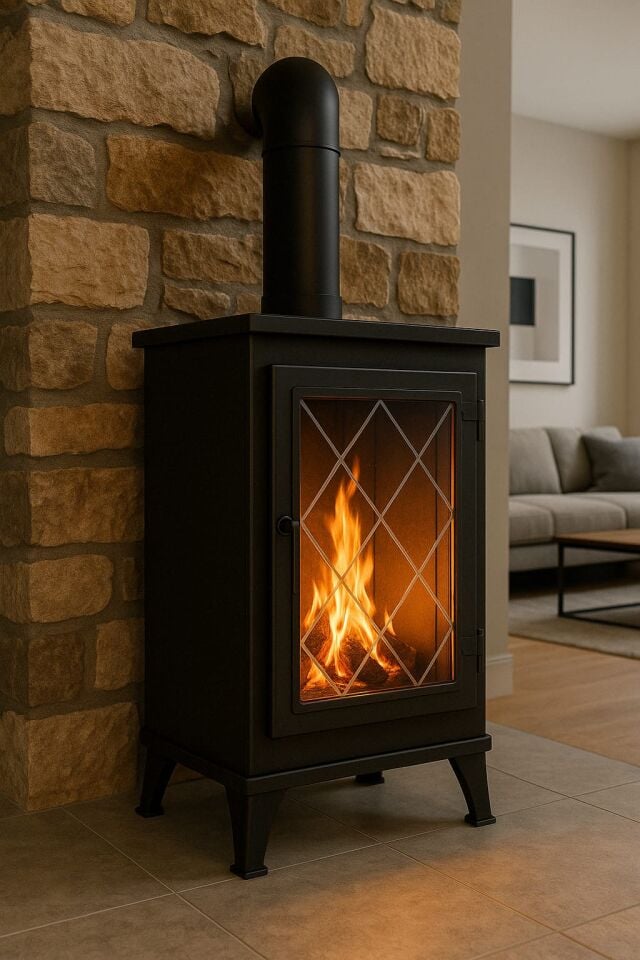 35 x 50 - FIYA STORE - Baklava Desenli Seramik Cam - Şömine | 850 C Dayanıklı | Türkiye de İlk!