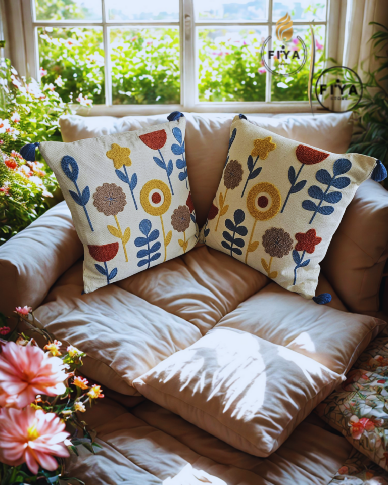 Punch El İşlemeli Dekoratif Yastık – FİYA Home