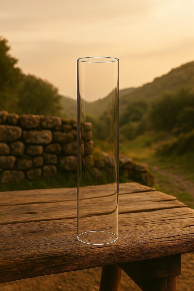 FIYA STORE 15 cm Isıya Dayanıklı Silindir Boru Cam – Şeffaf, 10 cm Çap, Yedek Cam Tüp - Özel ölçü