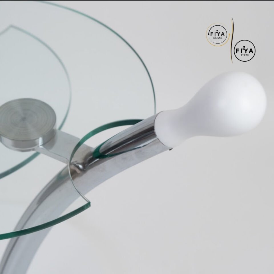Fiya Glass| Cam Sehpa Seti - Beyaz