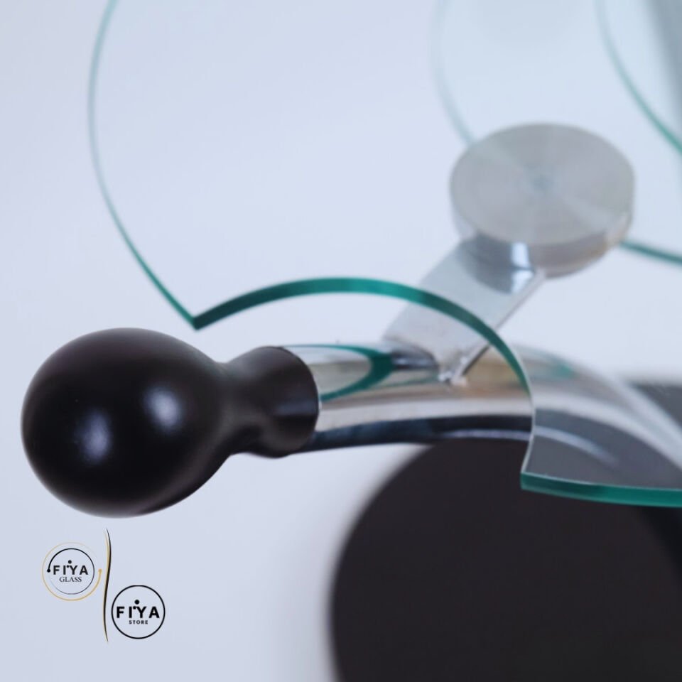 Fiya Glass| Cam Sehpa Seti - Siyah
