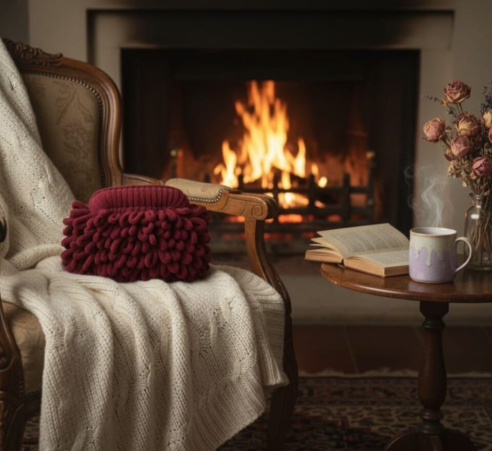 Fiya Komala Bordo El Yapımı Örgü Çanta – Tutkunun ve Zarafetin Derin Hali   “Derin duyguların gücünü taşı”