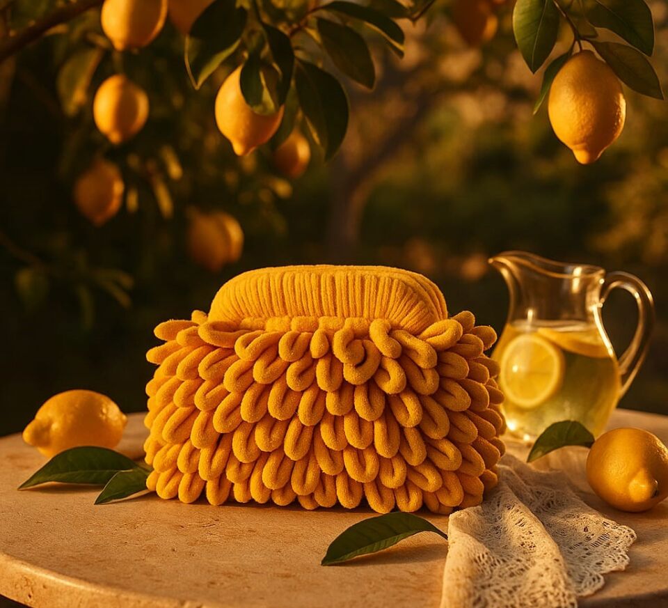 Fiya Komala Sarı El Yapımı Örgü Çanta – Işığın ve Özgüvenin Simgesi   “Kendi ışığını taşı, dünyanı aydınlat”