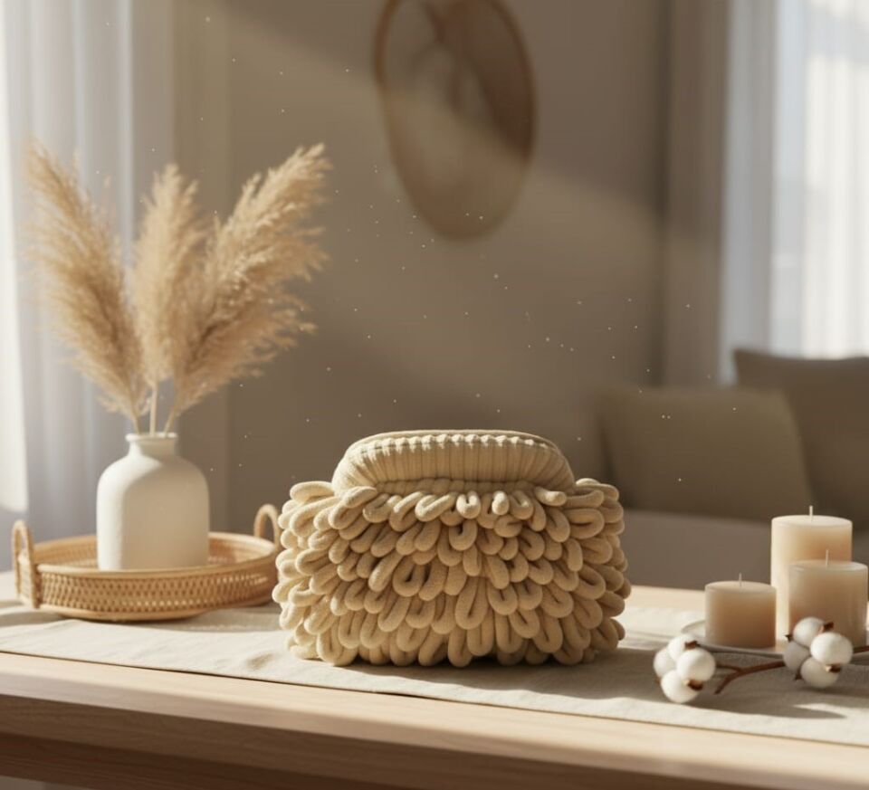 Fiya Komala Krem El Yapımı Örgü Çanta – Sadelik ve Zamansız Zarafetin Simgesi   “Doğallığın zarafetini taşı”