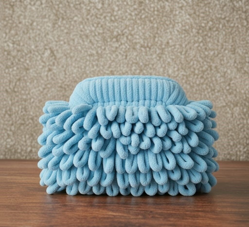 Fiya Komala Mavi El Yapımı Örgü Çanta – Huzurun ve Akışın Simgesi   “Gökyüzünün dinginliğini yanına al”