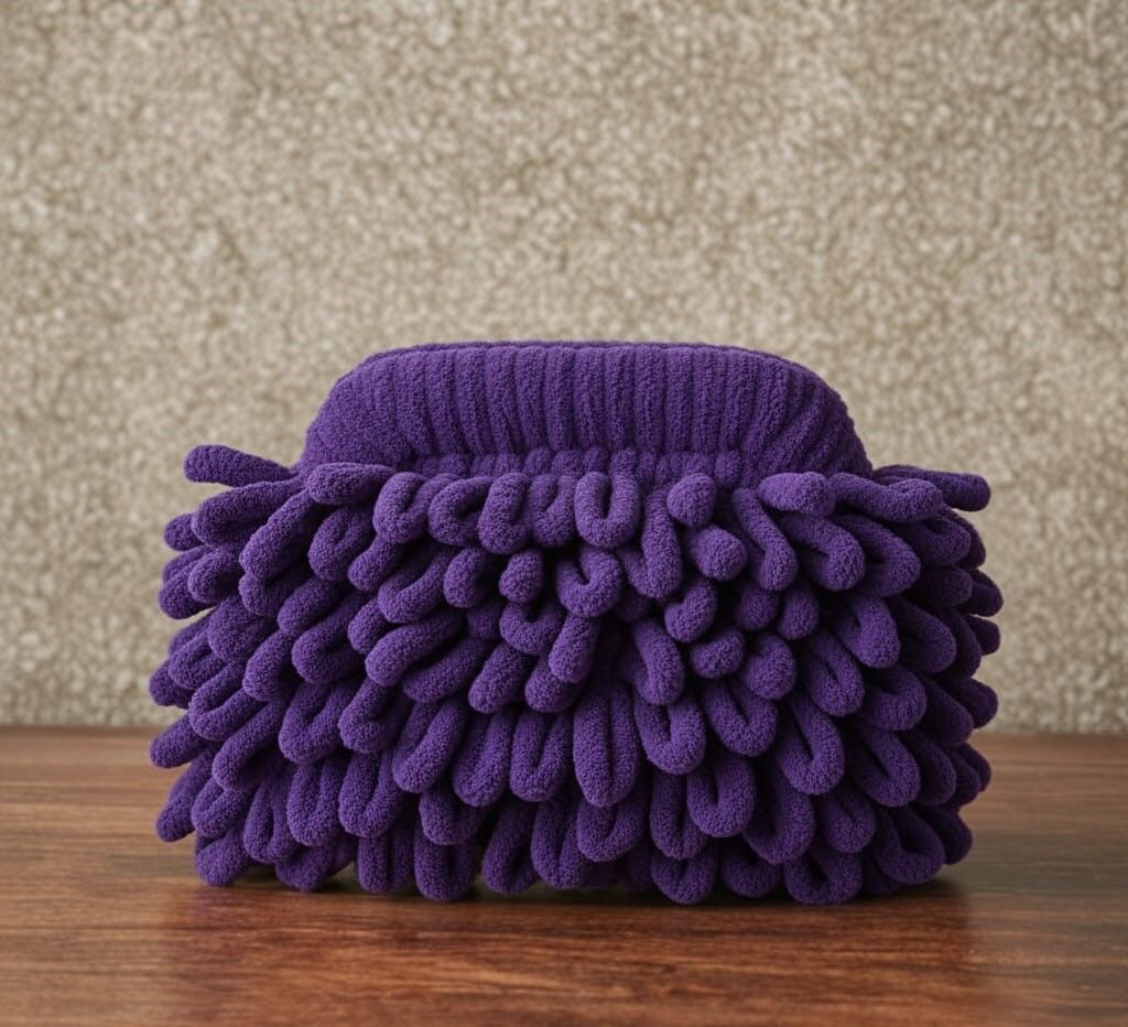 Fiya Komala Mor El Yapımı Örgü Çanta – Dinginliğin ve İlhamın Simgesi   “İlhamın rengiyle kendi hikâyeni taşı”