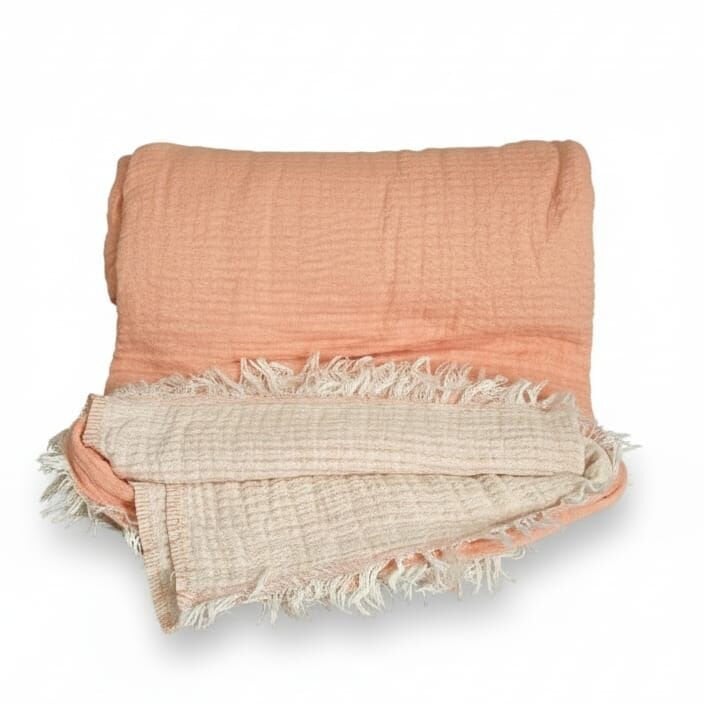 Doğal Bir Huzur Alanı- Fiya Çift Katlı Müslin Yatak Örtüsü   “Yatak odanızı doğanın huzuruyla buluşturun”