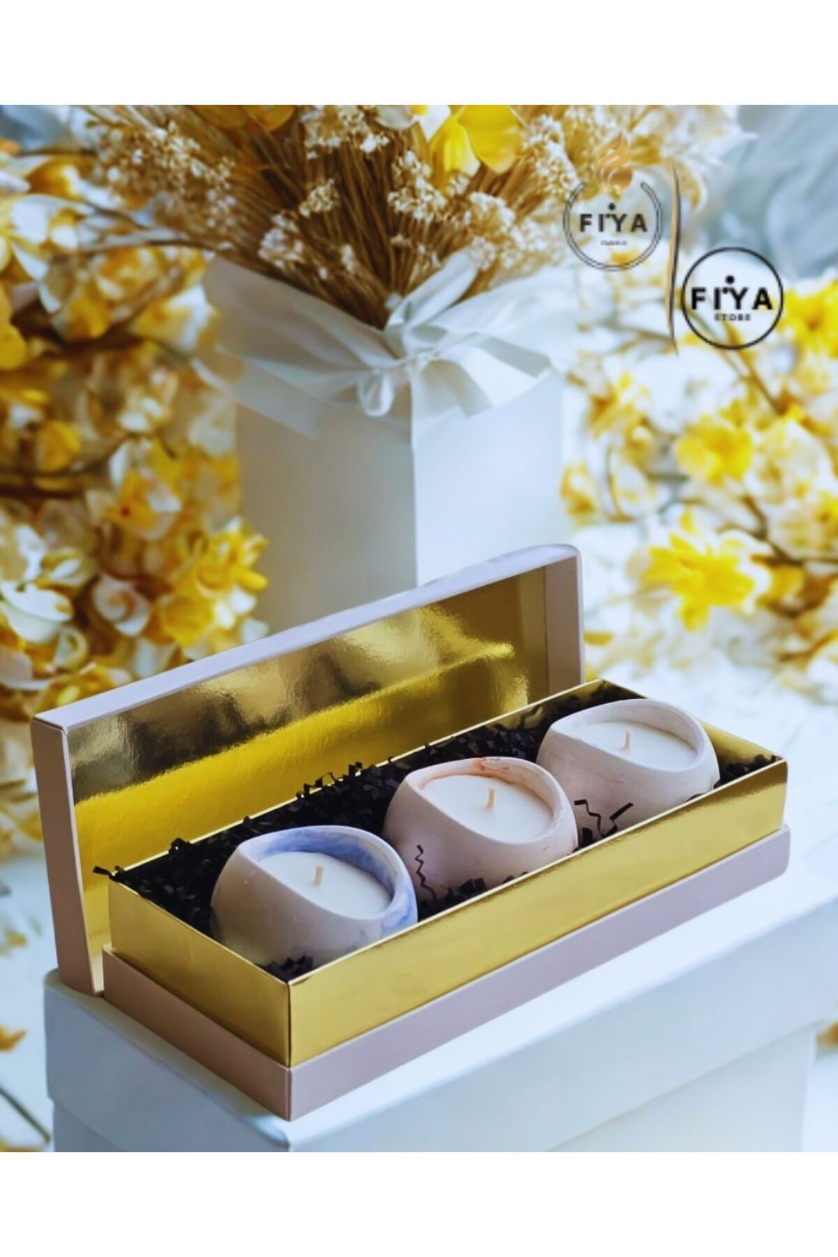 Hediye Seti – 3'lü El Yapımı Kokulu Mum Sinek Kovucu, Lavanta Ve Sandal Rose %100 Doğal Soya Wax